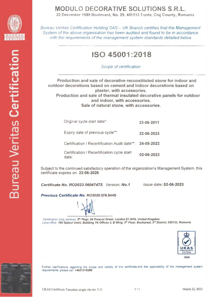 Certificato ISO 45001