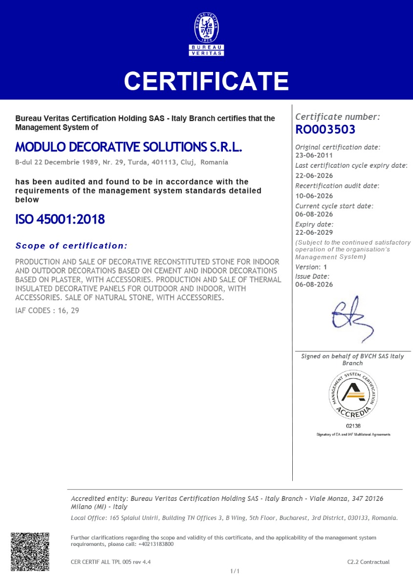 Certificato ISO 45001